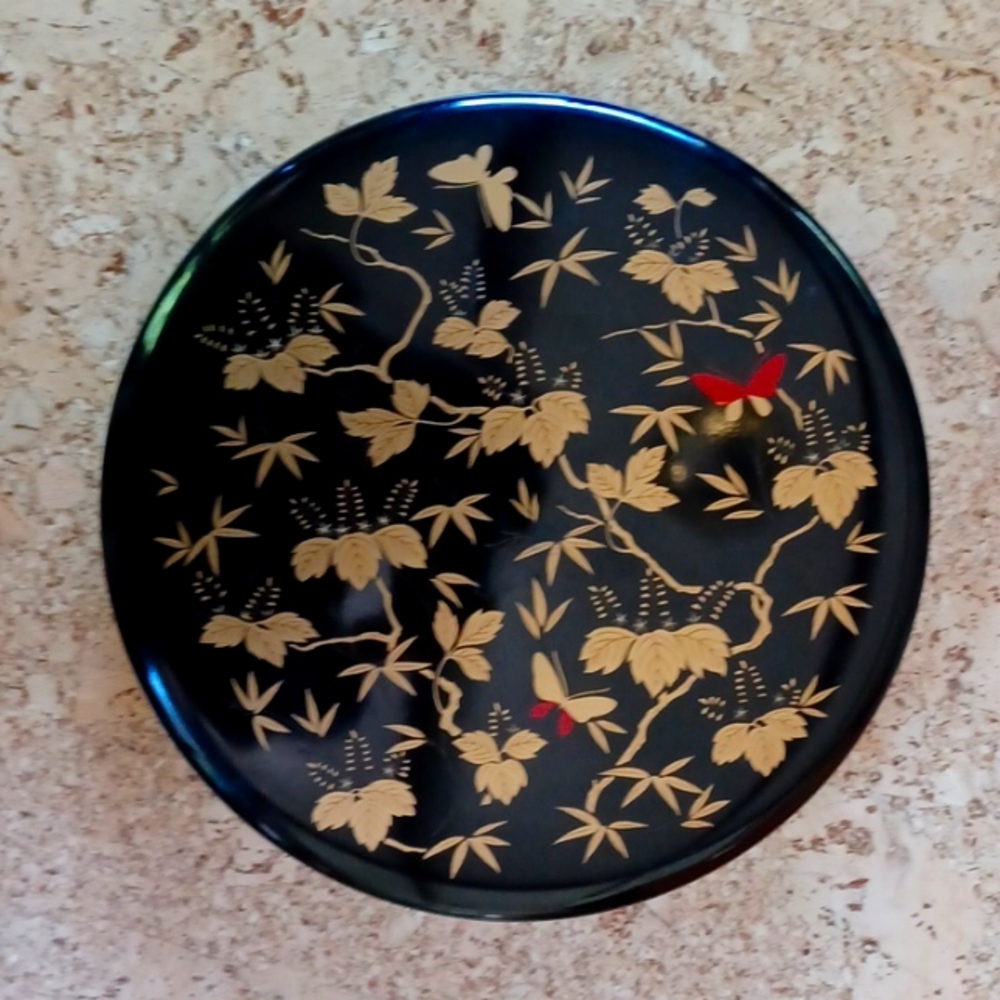 Hanae Mori nesting tray butterflies, Rare vintage